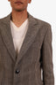 Roberto Cavalli Black/White Wool & Cotton Single Breasted Blazer Size S Mens