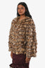 Holt Renfrew Light Brown Mink Silk Ruffle Jacket Size M