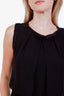 Sandro Black Silk-Blend Sleeveless Draped Front Mini Dress Size 3