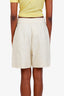 Theory Beige Pleated Linen Shorts Size 8