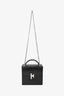 Hermès Black Leather Chevre Mysore Cinhetic Boxy Top Handle Bag SHW