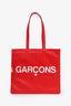 Comme des Garçons Red Leather Tote Bag