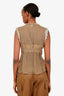 Pre-loved Chanel™ 2003 Green Fur Silk Sheer Tank Size 38