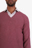 Brunello Cucinelli Burgundy Cashmere V-Neck Sweater Size M Mens