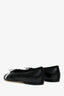 Pre-loved Chanel™ 2026 Black/White Quilted Leather Interlocking CC Ballerina Flats Size 38C