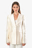 Gabriela Hearst White Silk Wool Single Blazer Size 2
