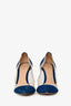Gianvito Rossi Navy Suede Plexi Pumps Size 37