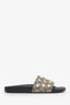 Gucci Beige Coated Canvas Studded Pearl Sandals Size 41