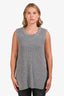 Sibel Saral Grey Extrafine Merino Wool Cableknit Sweater Vest Size Medium