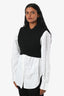 T by Alexander Wang Black/White Double Layered Cardigan Shirt Dress Size XS