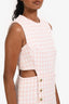 Sandro Pink Tweed Cut-Out Sleeveless Mini Dress Size 40