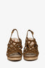 Prada Brown Suede Braided Espadrille Wedge Size 41