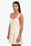 Solid And Striped White Linen Blend Mini Dress Size M
