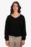 Brunello Cucinelli Black Cashmere V-Neck Knit Sweater Size XL