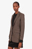 Sandro Brown/Black Cotton Single Breasted Blazer Size 36
