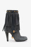 Gucci Grey/Green Suede Fringe Boots Size 38.5