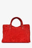 Balenciaga Red Suede City Bag