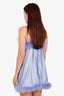 Sleeper Blue Turkey Feathered Mini Dress Size S