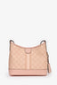 Gucci Pink Canvas GG Supreme Striped Small Ophidia Shoulder Bag