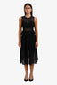 Sandro Black Broderie Anglaise Embroidery Midi Dress Size 1