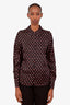 Maje Black/Red Patterned Button Up Blouse Size 1