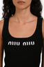 Miu Miu 2023 Black Ribbed Logo Tank Top Size 38