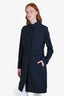 Prada Sport Navy Blue Nylon Blend Trench Coat Size 46