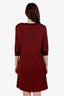 Pre-loved Chanel™ Red/Navy Cashmere Wool Blend Short Sleeve Dress Size 38