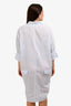 Acne Studios Blue/White Pinstriped Cotton Button Down Shirt Dress Size 38