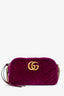 Gucci Purple Chevron Velvet Small GG Crossbody Bag