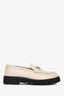 Salvatore Ferragamo Cream/Black Leather Loafers Size 10