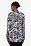 Saint Laurent 2017 Black/White Patterned Sheer Silk Shirt Size 38