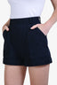 Maison Margiela Navy High Waisted Pleated Short Size 38