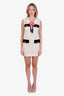 Gucci Cream Rosette Pocket Detail Sleeveless Dress Size S