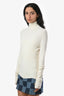 Bottega Veneta 2019 Cream Ribbed Knit Long Sleeve Turtleneck Top Size 42
