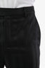 Saint Laurent Black Wool Striped Cuffed Trouser Size 48 Mens