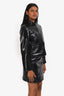 Dorothee Schumacher Dark Navy Patent Lambskin Leather Crop Jacket Estimated Size XS