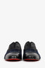 Christian Louboutin Black Leather/Blue Tweed Loafers Size 40 Men's