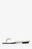 Lorena Antoniazzi White Leather Twisted Slides Size 37