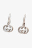 Gucci Sterling Silver Interlocking G Drop Earrings