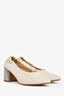 Jil Sander Navy/White Leather Block Heels Size 36.5