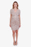Burberry Nude Chiffon Ruched Knee Length Cocktail Dress Size 4