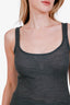 Isabel Marant Grey Silk Ribbed Knit Asymmetrical Hem Tank Top Size S