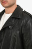 Burberry Black Lambskin Distressed Moto Jacket Size 50 Mens