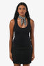 Versace Jeans Black/White La Greca Tie Sleeveless Top Size Small
