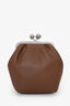 Weekend Max Mara Brown Leather 'Pasticcino' Small Kiss-Lock Crossbody Bag