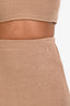 Reformation Brown Knit Sleeveless Crop Top + Pencil Skirt Set Size XS