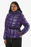 Veste Ceinturée En Duvet Violet Moncler Taille 3