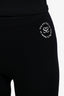 Sandro Black Knit Ribbed Logo Leggings Estimated Size S