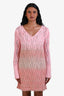 Missoni Pink/Beige Wool Knit Sweater Dress with Slip Size 40